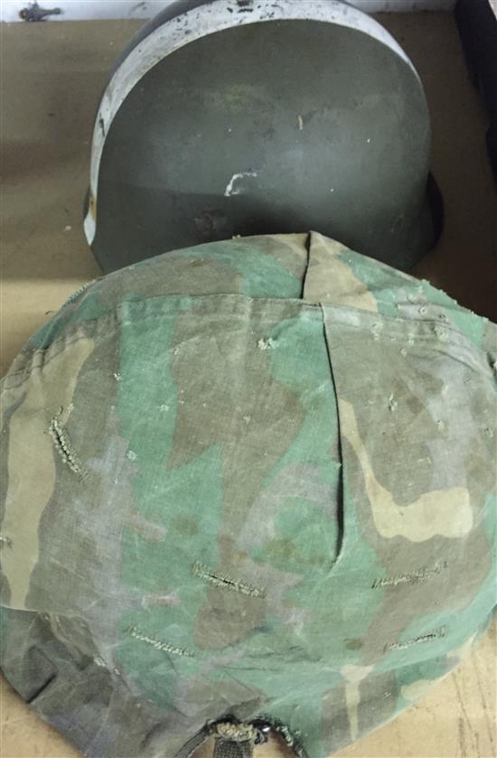 2 US Marine helmets